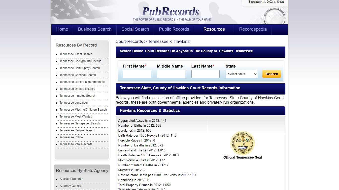 Hawkins County, Tennessee Court Records